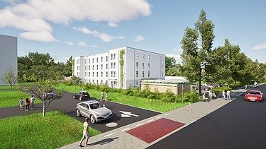 Gemeinschaftsunterkunft Ettlingen, Visualisierung des Neubaus
