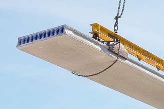 Ansicht einer Spannbeton-Hohldiele von DW Systembau