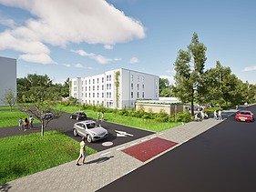 Gemeinschaftsunterkunft Ettlingen, Visualisierung des Neubaus
