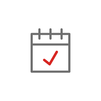 Icon für Terminsicherheit und  Planungssicherheit
