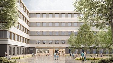 Dienstleistungszentrum Eisenberg, Visualisierung des Neubaus in Holz-Hybridbauweise