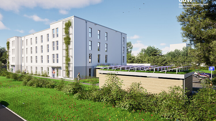 Visualisierung des MOLENO-Projekts Gemeinschaftsunterkunft in Ettlingen