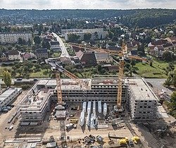 Drohnenbild Baustelle MOLENO Projekt Dienstleistungszentrum Eisenberg, Thüringen