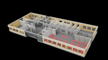 Ansicht 3D-Modell Gemeinschaftsschule 6 in Erfurt